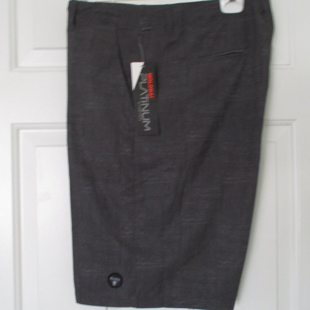 Molokai Platinum Mens Black Stretch Swim Hybrid Board Short NWT - Size 36W